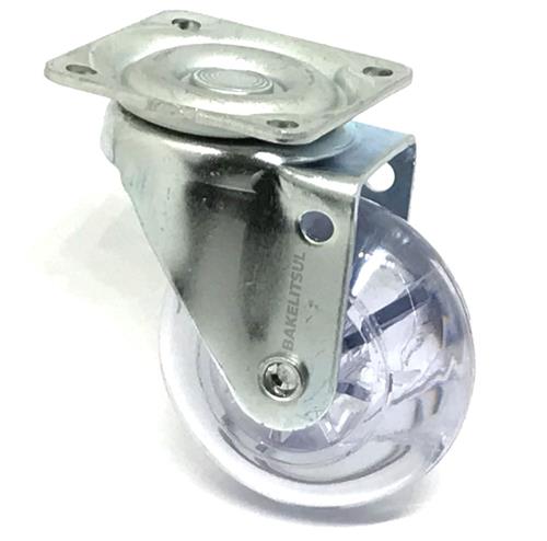 RODÍZIO GEL TRANSPARENTE  GIRATÓRIO COM PLACA 01257 