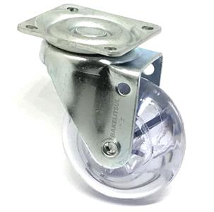 RODÍZIO GEL TRANSPARENTE  GIRATÓRIO COM PLACA 01257 