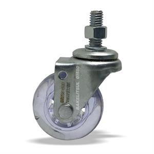 RODÍZIO GEL TRANSPARENTE  GIRATÓRIO COM ROSCA 01550 