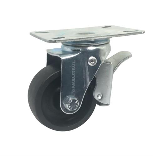 RODÍZIO GIRATÓRIO PLACA LINHA LEVE TRAVA 45 A 160KGF PP-GPLLT 12591 