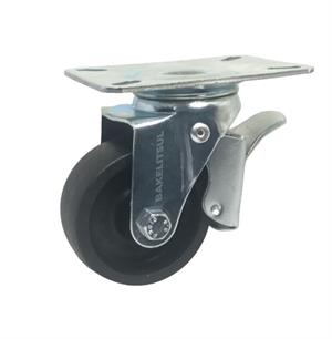 RODÍZIO GIRATÓRIO PLACA LINHA LEVE TRAVA 45 A 160KGF PP-GPLLT 12591 