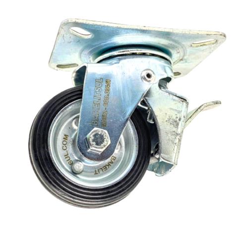 RODÍZIO GIRATÓRIO PLACA LINHA LEVE TRAVA 80 A 100KGF BR-GPLLT 12662