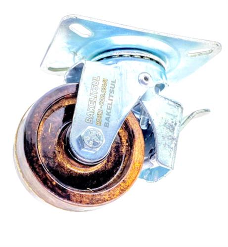 RODÍZIO GIRATÓRIO PLACA LINHA LEVE TRAVA 100 A 200KGF CE-GPLLT 12684 