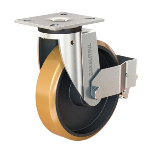 RODÍZIO GIRATÓRIO PLACA LINHA MÉDIA REFORÇADA TRAVA 350 A 730KGF FFPU-GPLMR 12771 