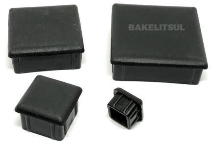 PONTEIRA TAMPA PRETA PARA TUBOS QUADRADOS 02719 