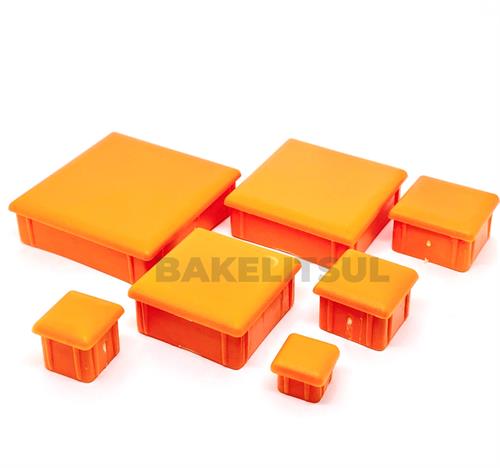 PONTEIRA TAMPA LARANJA PARA TUBOS QUADRADOS  10676 