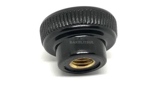 MANÍPULO REDONDO DE BAQUELITE ROSCA INTERNA EM LATÃO 00841 