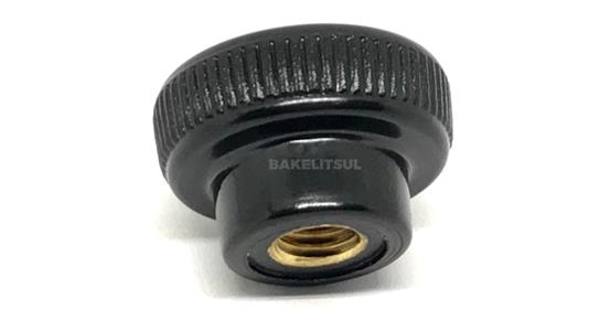 MANÍPULO REDONDO DE BAQUELITE ROSCA INTERNA EM LATÃO 00841 
