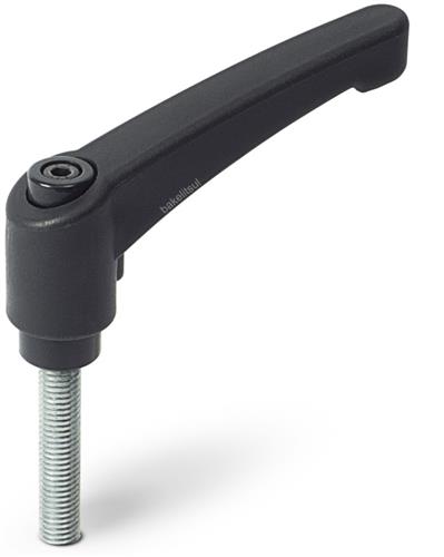 AJUSTADOR ALAVANCA TRAVA 80MM PLÁSTICA ROSCA EXTERNA-M6 09023